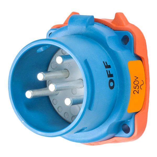33-18072-972 - DS20 INLET POLY BLUE SIZE 2 TYPE 3R 2P+G 20A 250 VAC 60 Hz +2 AUX